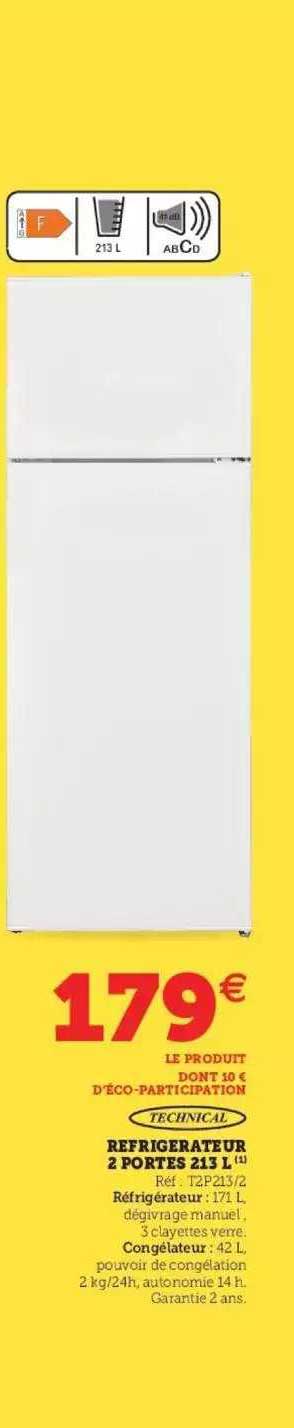 Technical Réfrigérateur 2 Portes 213l