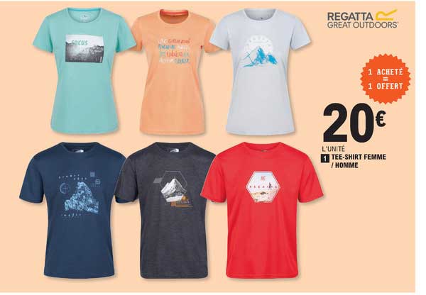 tee-shirt femme homme 1 acheté = 1 offert