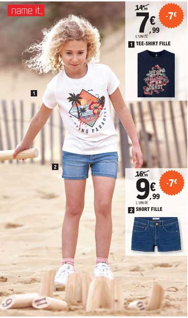 tee-shirt fille short fille