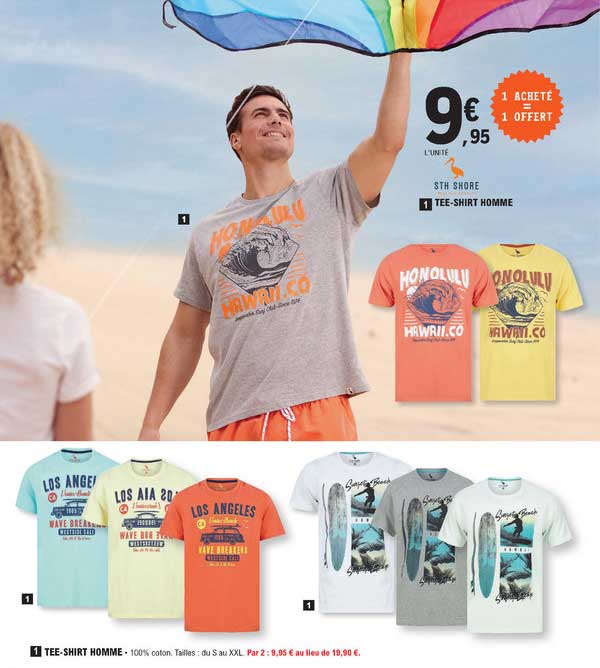 tee-shirt homme 1 acheté = 1 offert