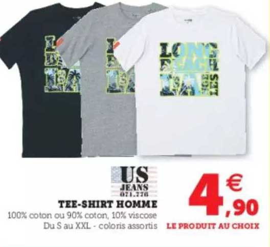 tee-shirt homme us jeans