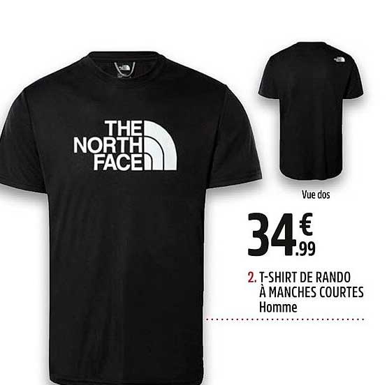 the north face t-shirt de rando à manches courtes homme