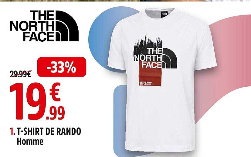 the north face t-shirt de rando homme