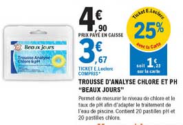 trousse d'analyse chlore et ph "beaux jours"