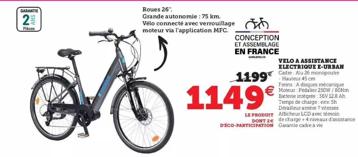 vélo à assistance électrique e-urban