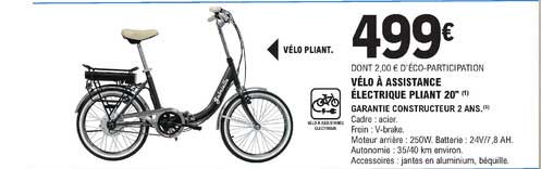 vélo à assistance électrique pliant 20"