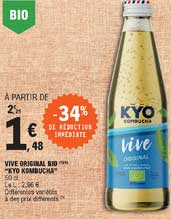 vive original bio "kyo kombucha" -34% de réduction immédiate