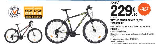 vtt suspendu avant 27.5" "woodsun"