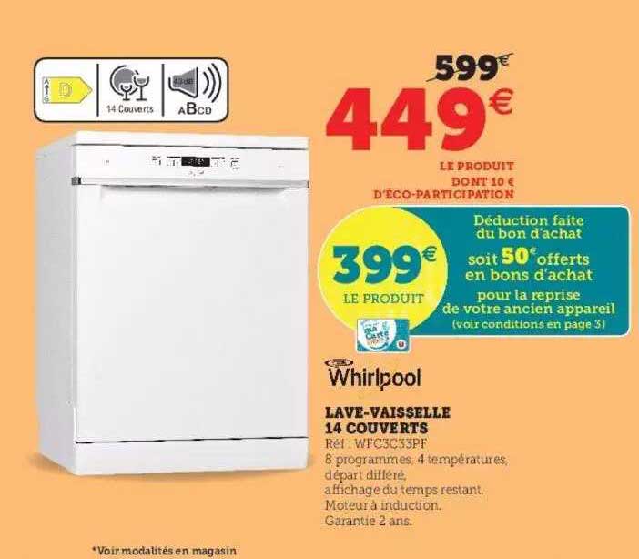 whirlpool lave-vaisselle 14 couverts