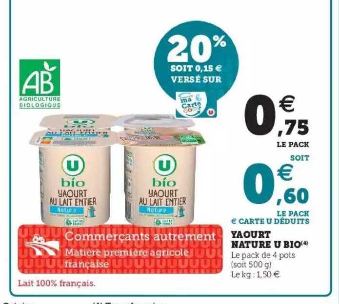 Yaourt Nature U Bio