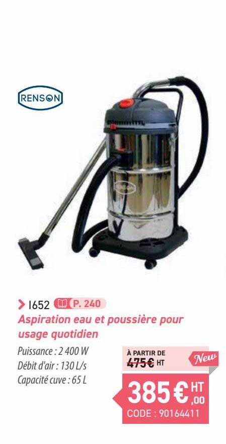 aspiration eau et poussière pour usage quotidien renson