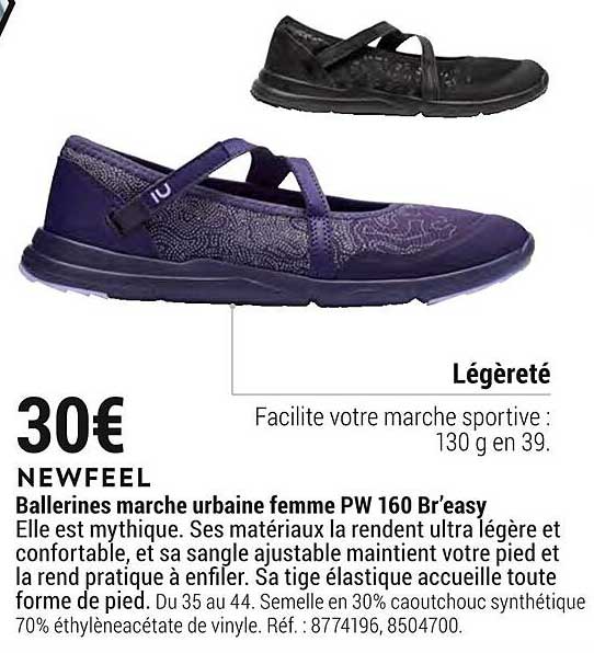 ballerines marche urbaine femme pw 160 br'easy newfeel