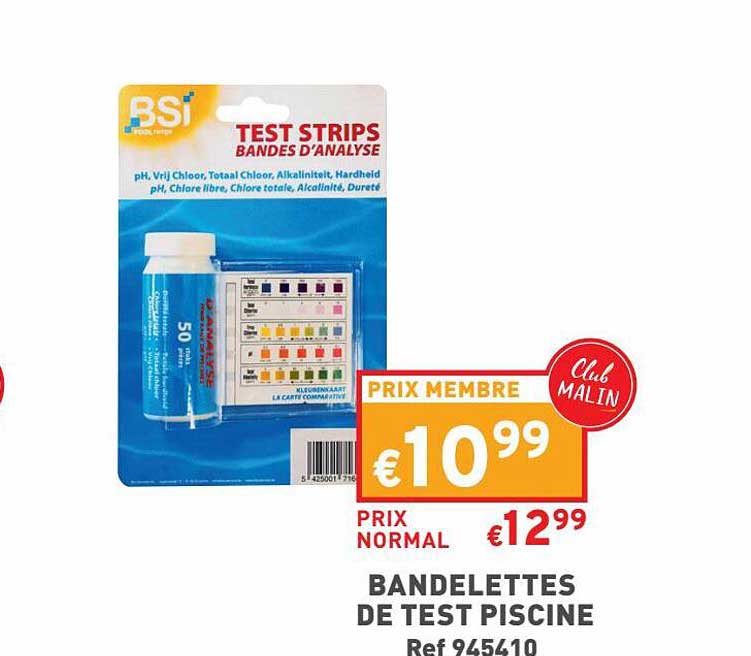 bandelettes de test piscine