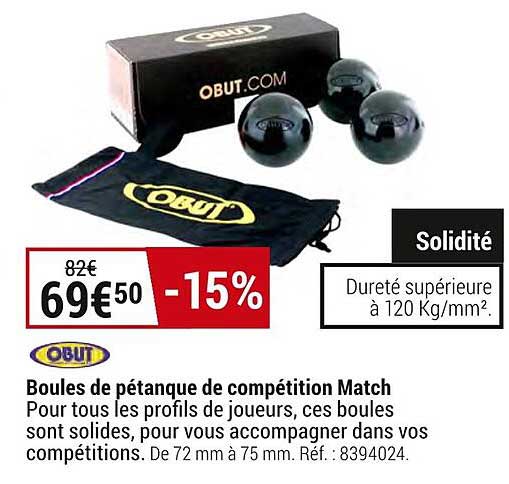 boules de pétanque de compétition match obut