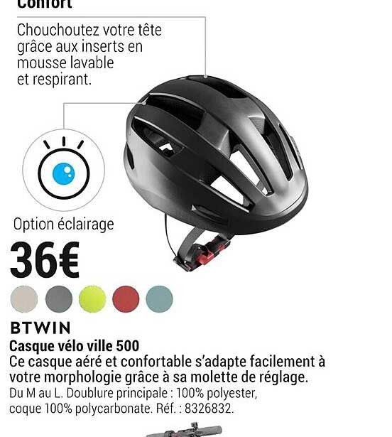 casque vélo ville 500 btwin