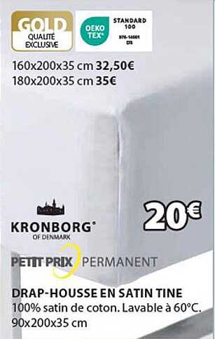 drap-housse en satin tine kronborg