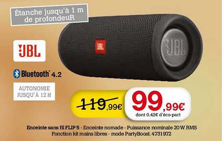 enceinte sans fil flip 5 jbl