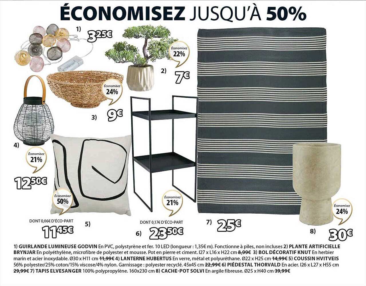 guirlande lumineuse godvin, plante artificielle brynjar, bol décoratif knut, lanterne hubertus, coussin hvitveis, piédestal thorvald, tapis elvesanger, cache-pot solvi