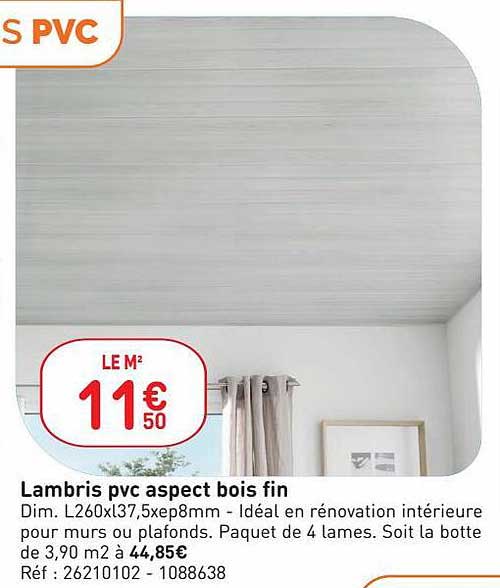 lambris pvc aspect bois fin
