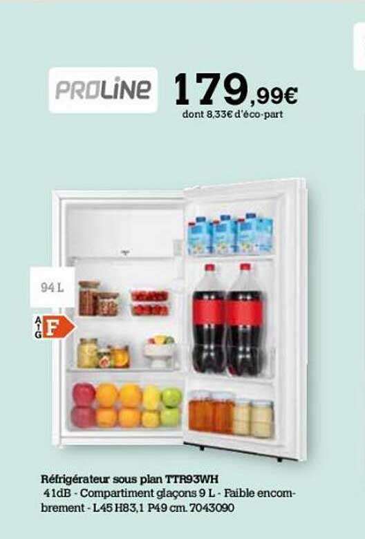 réfrigérateur sous plant proline