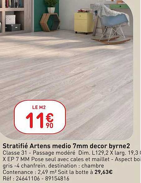 stratifié artens medio 7mm décor byrne 2