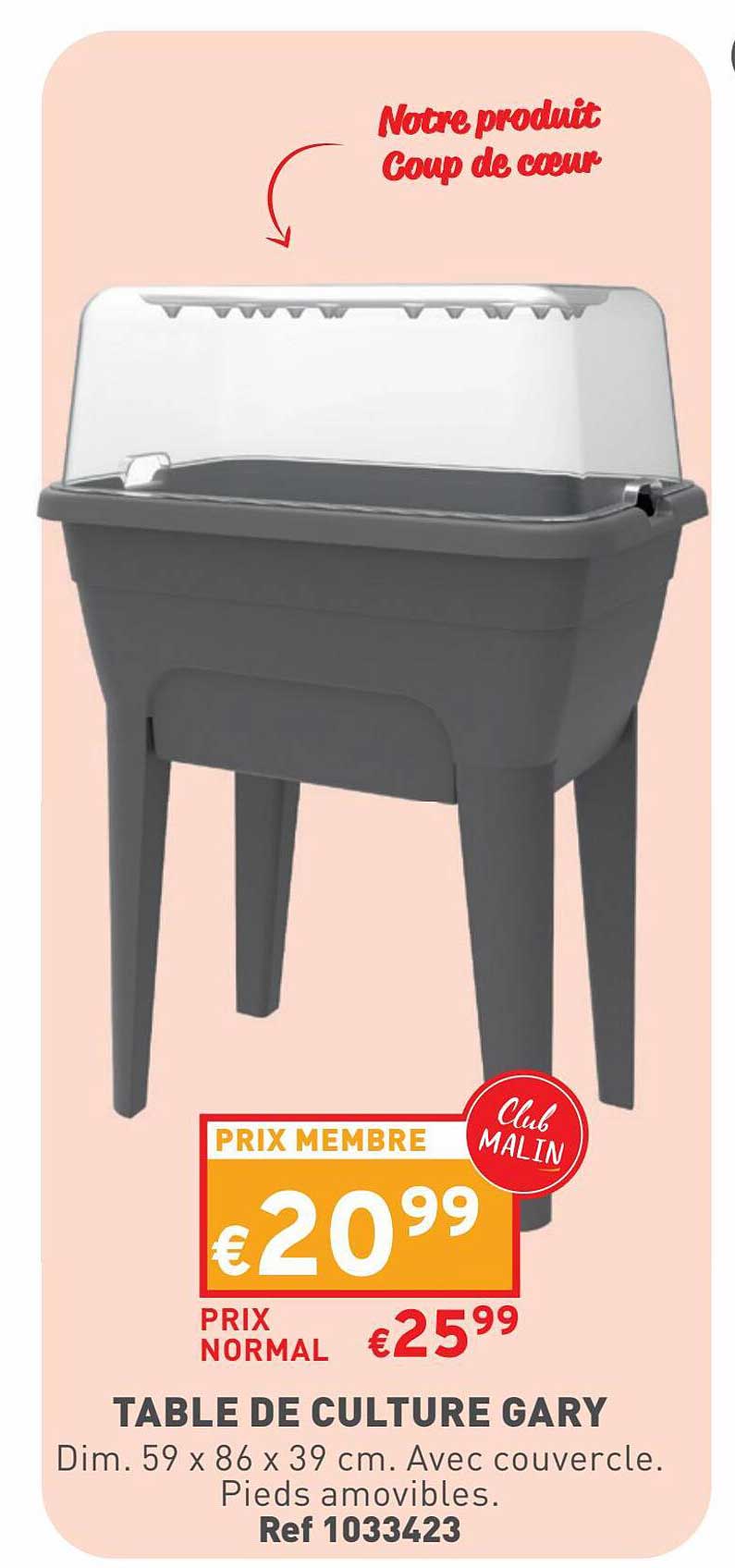 table de culture gary