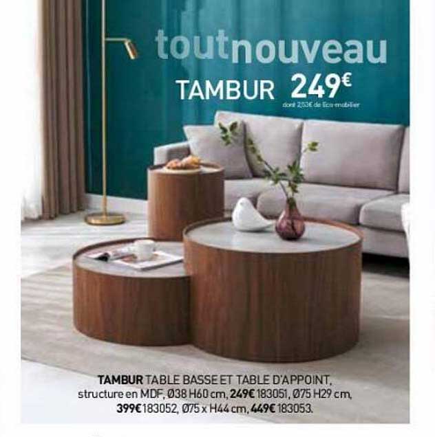 Tambur Table Basse Et Table D'appoint
