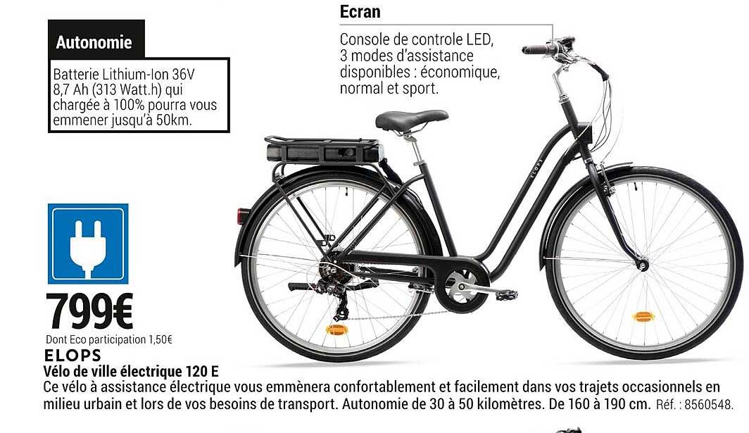 vélo de ville électrique 120 e elops