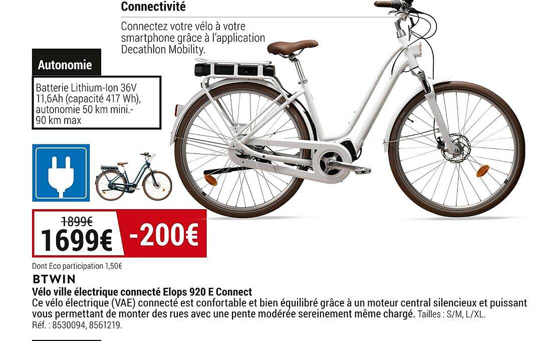 vélo ville électrique connecté elops 920 e connect btwin