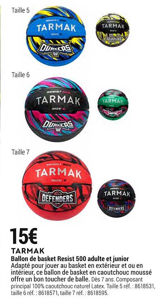 Ballon De Basket Resist 500 Adulte Et Junior Tarmak