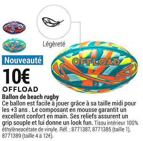 ballon de beach rugby offload