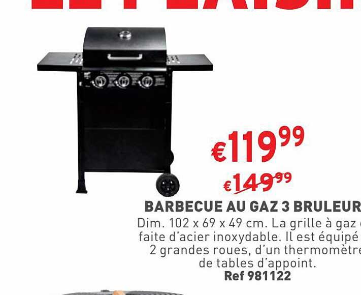 barbecue au gaz 3 brûleur
