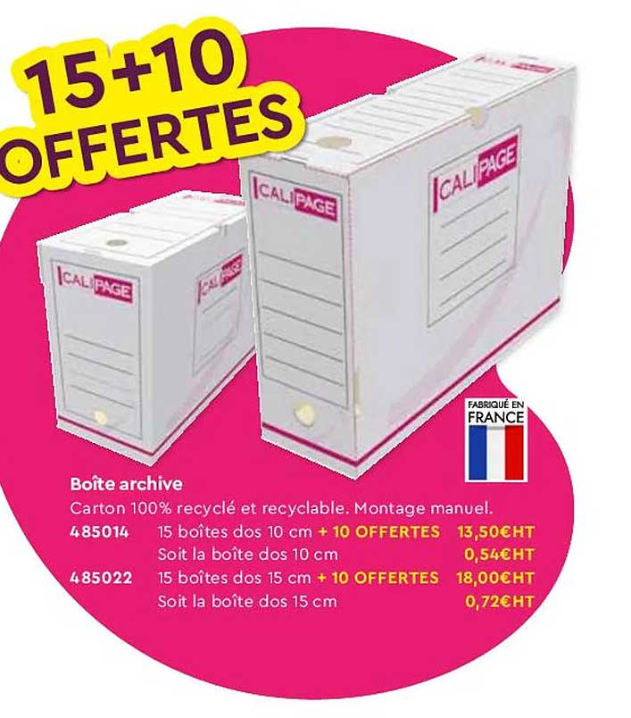 boîte archive calipage