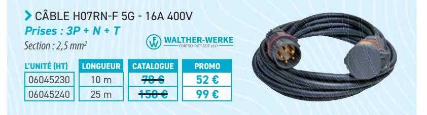 câble h07rn-f 5g - 16A 400v