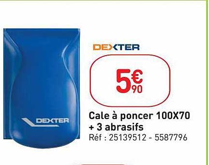 cale à poncer 100 x 70 + 3 abrasifs dexter