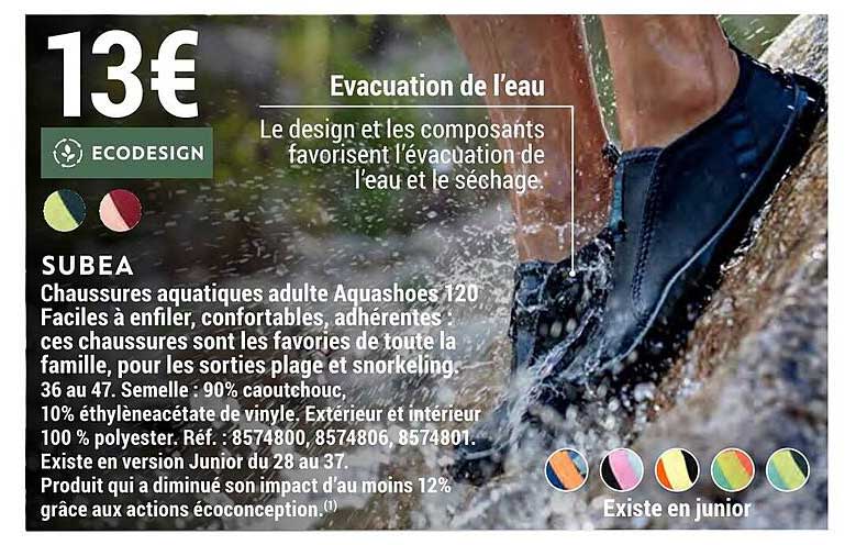 chaussures aquatiques adulte aquashoes 120 subea