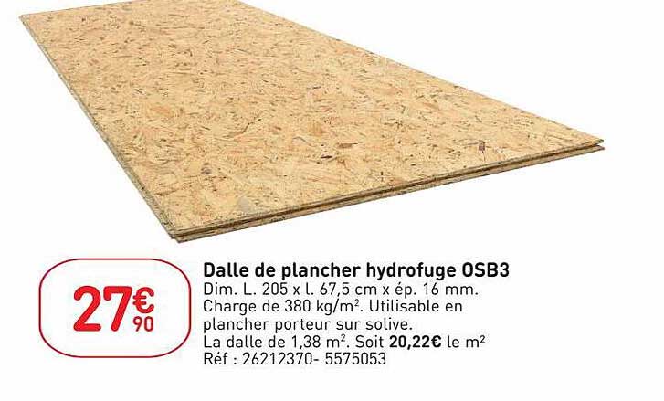 Dalle De Plancher Hydrofuge Osb3