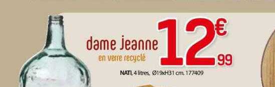 dame jeanne en verre recyclé