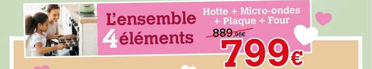 hotte + micro-ondes + plaque + four