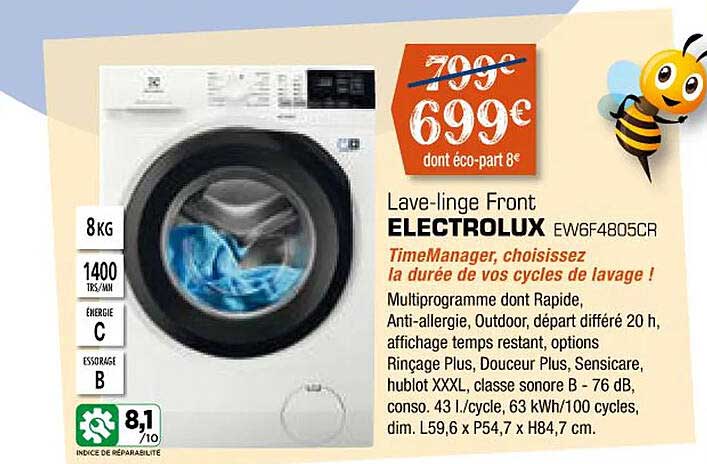 lave-linge front electrolux