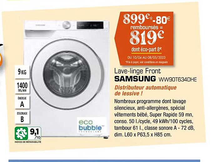 lave-linge front samsung