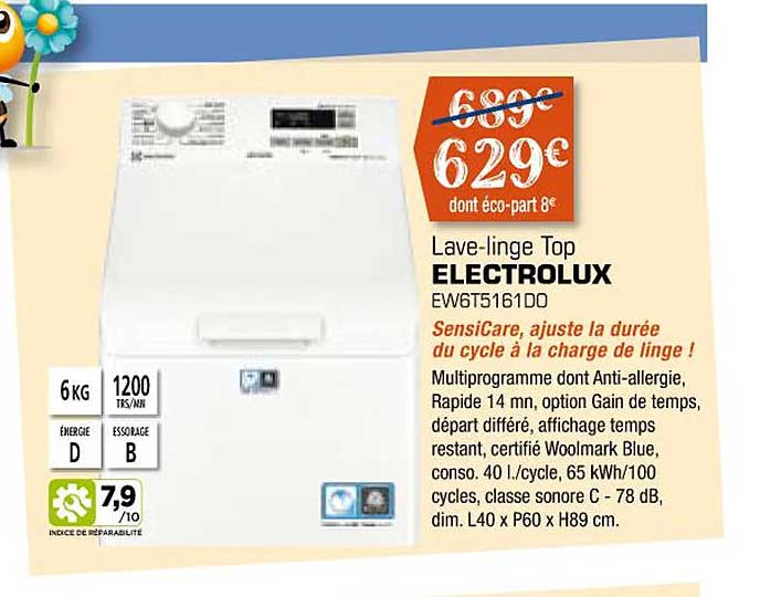 lave-linge top electrolux