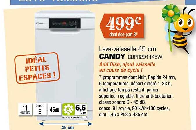 lave-vaisselle 45 cm candy