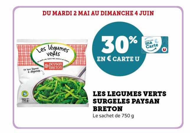les légumes verts surgelés paysan breton
