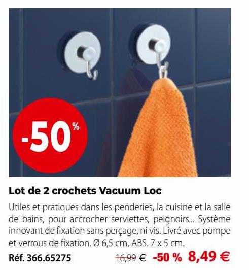 lot de 2 crochetes vacuum loc