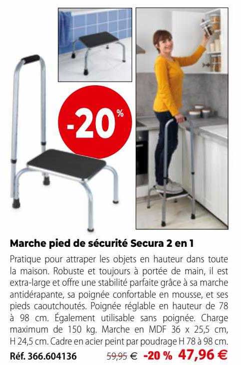 marche pied de sécurité secura 2 en 1