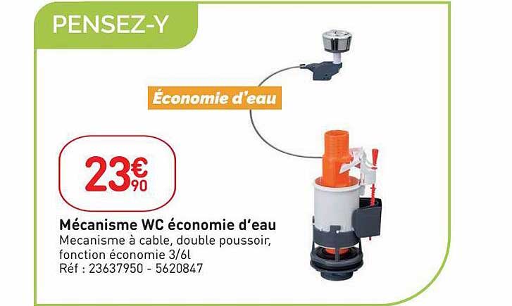 mécanisme wc économie d'eau