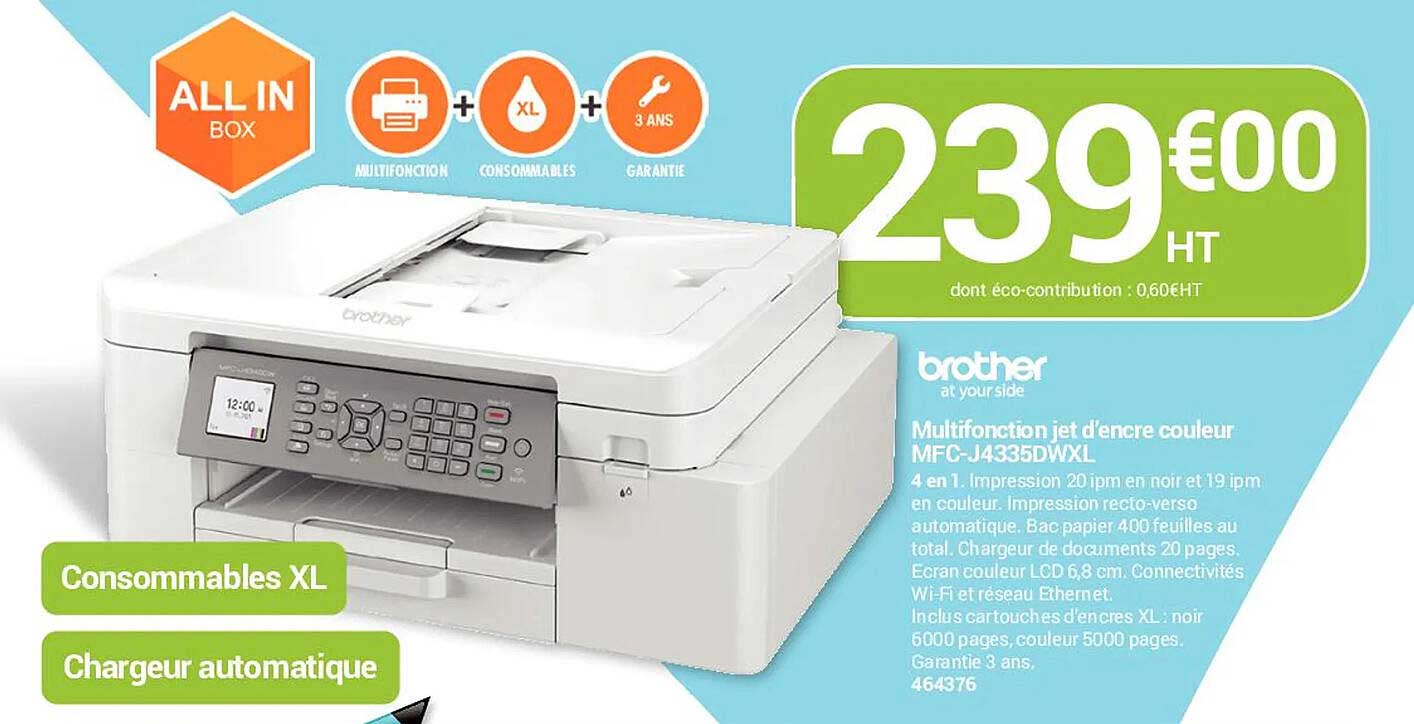 multifonction jet d'encre couleur mfc-j4335dwxl brother