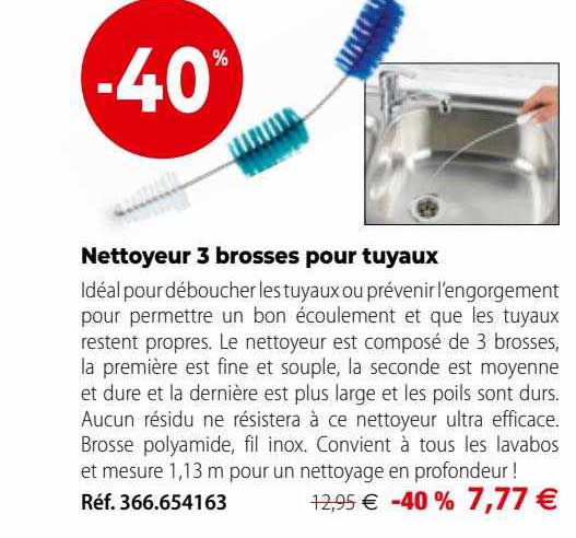 nettoyeur 3 brosses pour tuyaux