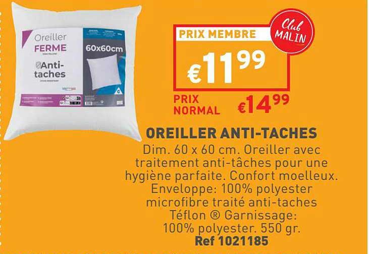 oreiller anti-tâches